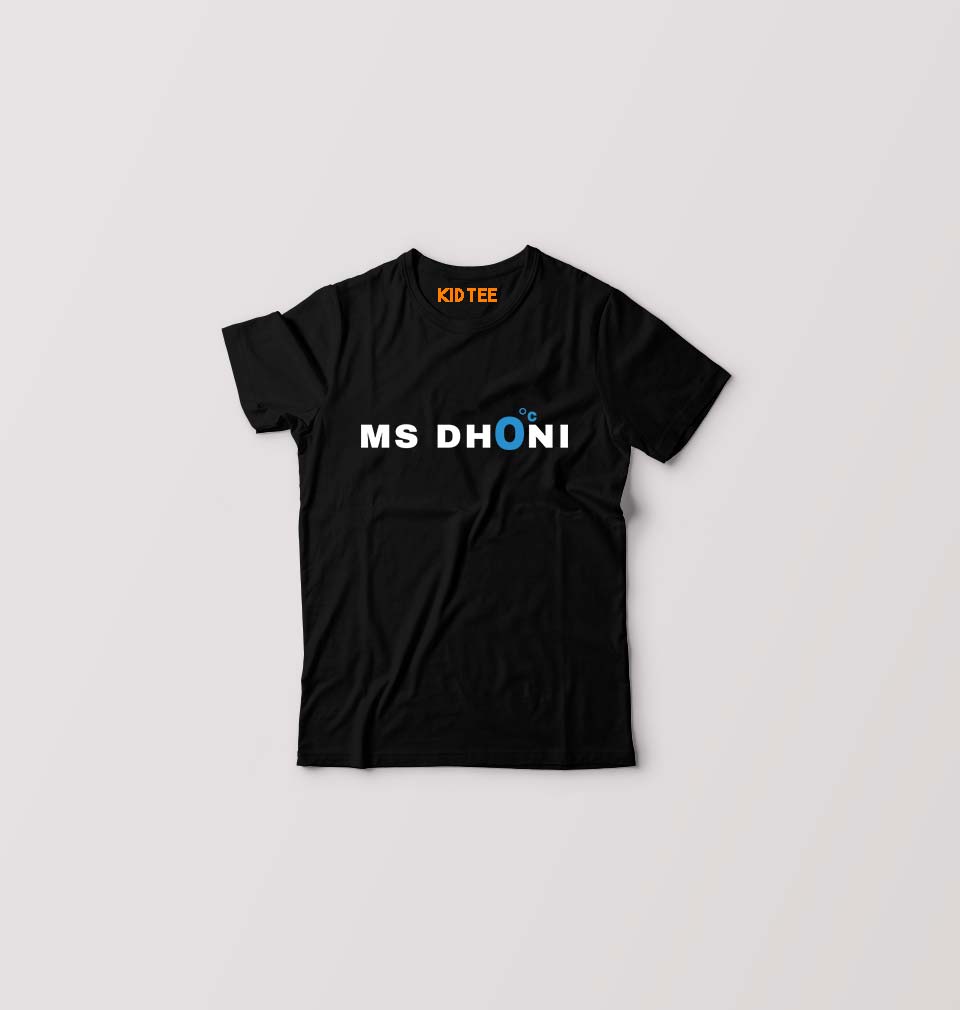 MS Dhoni Cricket Kids T-Shirt for Boy/Girl-Black-Ektarfa.online