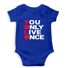 Load image into Gallery viewer, You Live Only Once(YOLO) Kids Romper For Baby Boy/Girl-0-5 Months(18 Inches)-Royal Blue-Ektarfa.online
