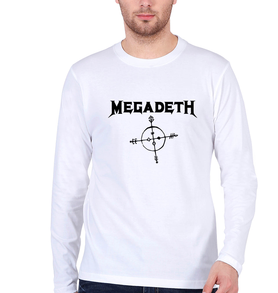 Megadeth Full Sleeves T-Shirt for Men-S(38 Inches)-White-Ektarfa.online