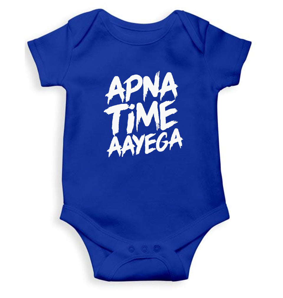 Apna Time Aayega Kids Romper For Baby Boy/Girl-0-5 Months(18 Inches)-Royal Blue-Ektarfa.online