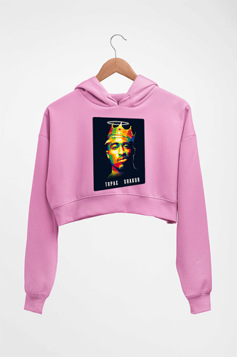 2Pac Tupac Crop HOODIE FOR WOMEN-Light Baby Pink-Ektarfa.online
