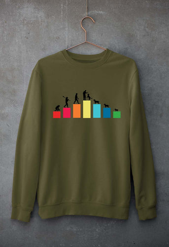 Dog Evolution Unisex Sweatshirt for Men/Women-Olive Green-Ektarfa.online