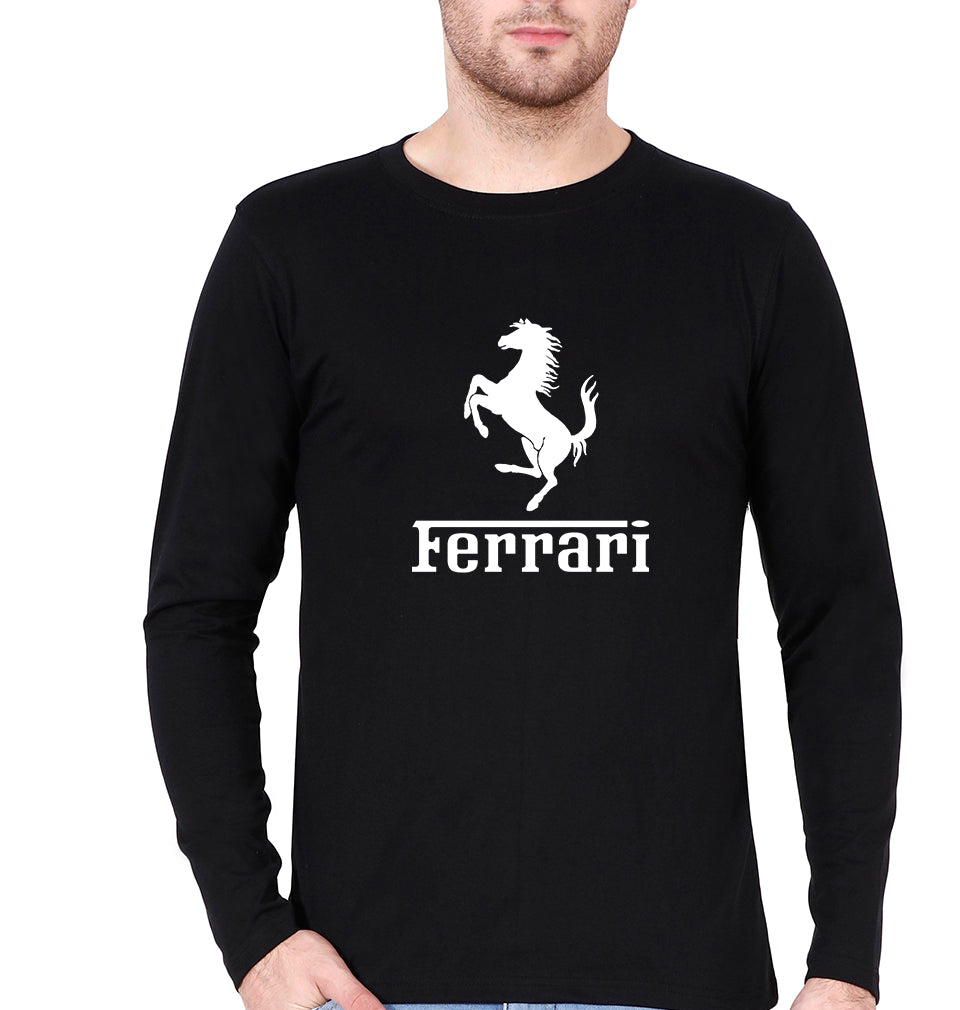 Ferrari F1 Full Sleeves T-Shirt for Men-Black-Ektarfa.online