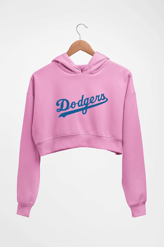 Los Angeles Dodgers Crop HOODIE FOR WOMEN-Light Baby Pink-Ektarfa.online