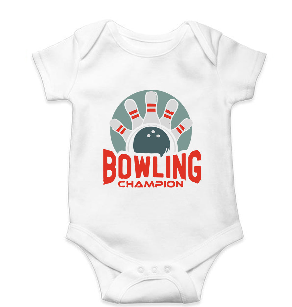 Bowling Champion Kids Romper For Baby Boy/Girl-White-Ektarfa.online