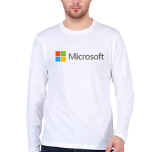 Load image into Gallery viewer, Microsooft Full Sleeves T-Shirt for Men-S(38 Inches)-White-Ektarfa.online
