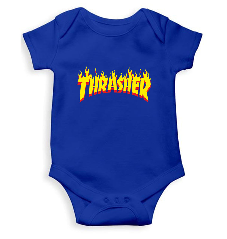 Thrasher Kids Romper For Baby Boy/Girl-0-5 Months(18 Inches)-Royal Blue-Ektarfa.online