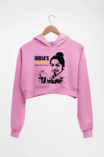 Chanu Saikhom Mirabai Crop HOODIE FOR WOMEN-Light Baby Pink-Ektarfa.online