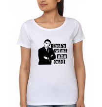 Load image into Gallery viewer, Michael Scott That&#39;s What She Said T-Shirt for Women-White-Ektarfa.online
