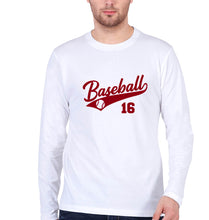 Load image into Gallery viewer, Baseball Full Sleeves T-Shirt for Men-White-Ektarfa.online
