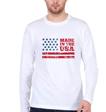Load image into Gallery viewer, USA America Full Sleeves T-Shirt for Men-White-Ektarfa.online
