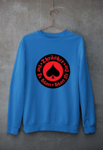 Thrasher Unisex Sweatshirt for Men/Women-S(40 Inches)-Royal Blue-Ektarfa.online