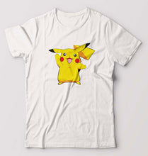 Load image into Gallery viewer, Pikachu T-Shirt for Men-S(38 Inches)-White-Ektarfa.online

