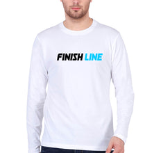 Load image into Gallery viewer, Finish Line Full Sleeves T-Shirt for Men-S(38 Inches)-White-Ektarfa.online
