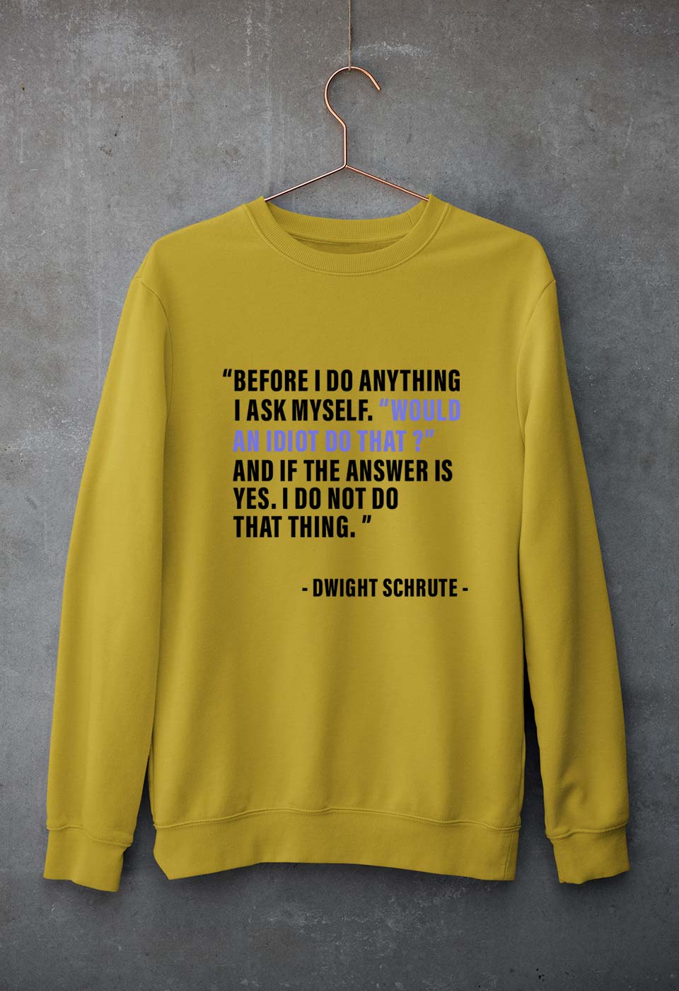 Dwight Schrute Unisex Sweatshirt for Men/Women-Mustard Yellow-Ektarfa.online