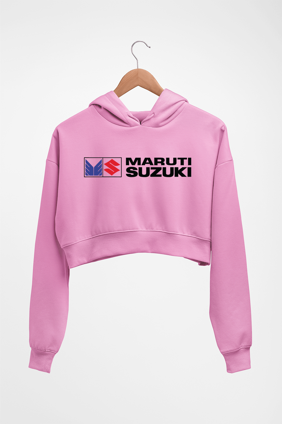 Maruti-Suzuki Crop HOODIE FOR WOMEN-Light Baby Pink-Ektarfa.online