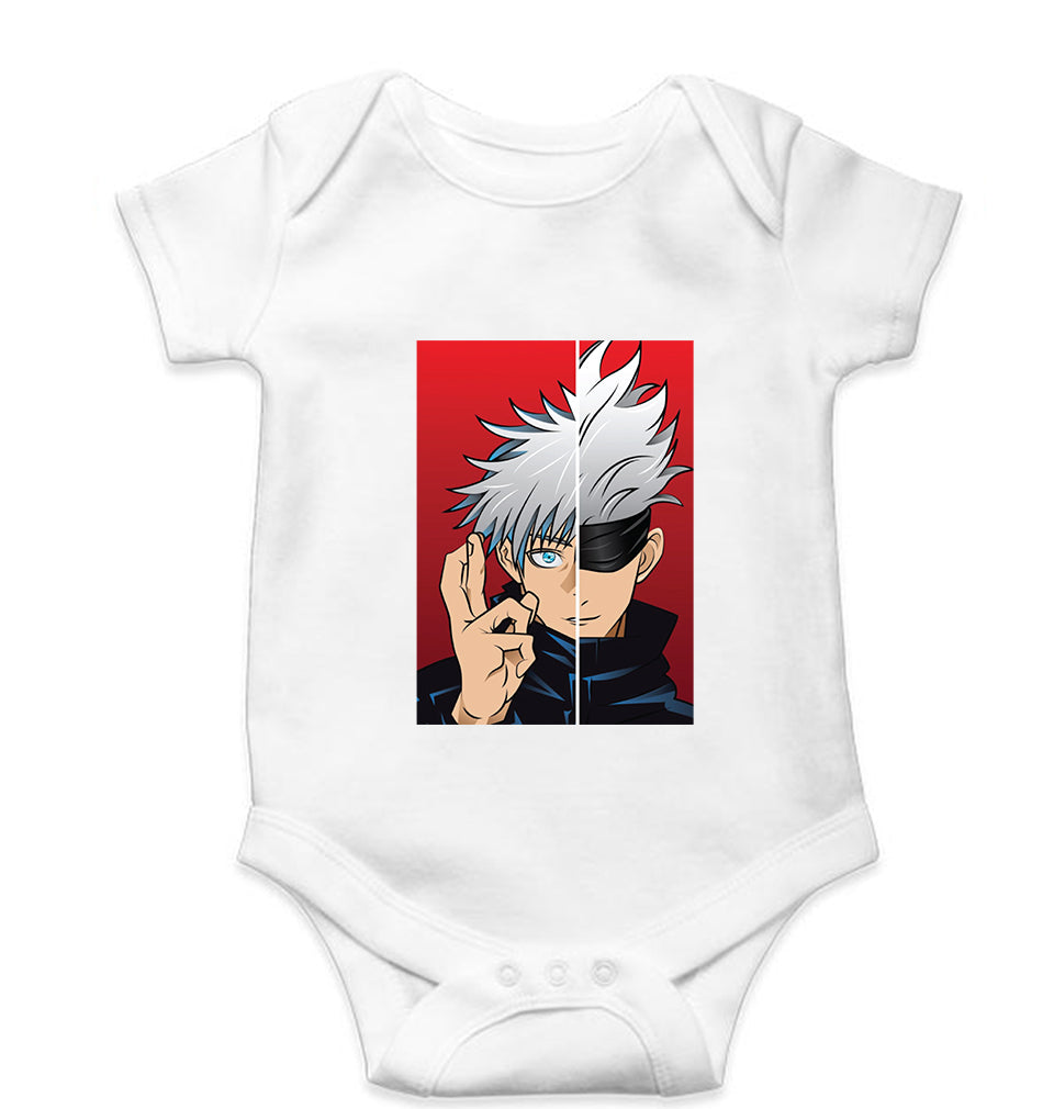 Sukuna Anime Kids Romper For Baby Boy/Girl-0-5 Months(18 Inches)-White-Ektarfa.online