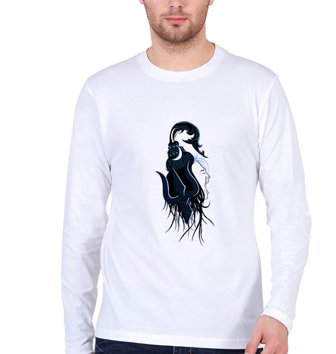 Mahakal Mahadev Bholenath Shiva Shivji Full Sleeves T-Shirt for Men-White-Ektarfa.online
