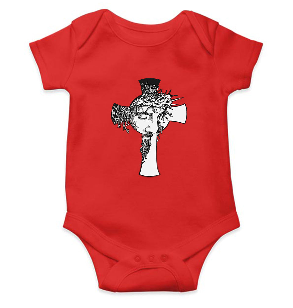 Jesus Kids Romper For Baby Boy/Girl-0-5 Months(18 Inches)-RED-Ektarfa.online