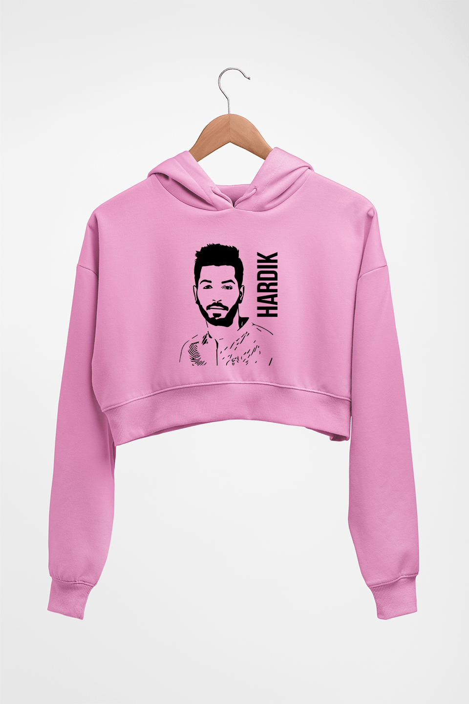 Hardik Pandya Crop HOODIE FOR WOMEN-Light Baby Pink-Ektarfa.online