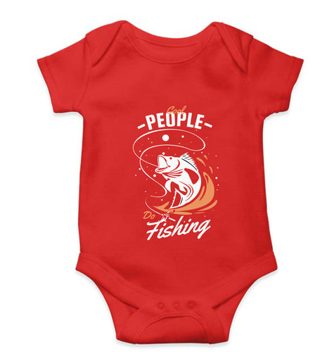 Fishing Kids Romper For Baby Boy/Girl-0-5 Months(18 Inches)-Red-Ektarfa.online