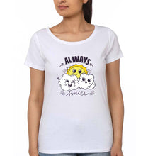 Load image into Gallery viewer, Always Smile T-Shirt for Women-XS(32 Inches)-White-Ektarfa.online
