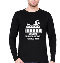 Load image into Gallery viewer, Swimming Full Sleeves T-Shirt for Men-Black-Ektarfa.online
