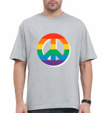 Load image into Gallery viewer, Peace Pride Oversized T-Shirt for Men-Grey-Ektarfa.online
