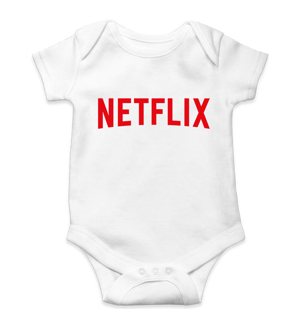 Netflix Kids Romper For Baby Boy/Girl-0-5 Months(18 Inches)-White-Ektarfa.online