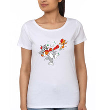Load image into Gallery viewer, Tom and Jerry T-Shirt for Women-XS(32 Inches)-White-Ektarfa.online
