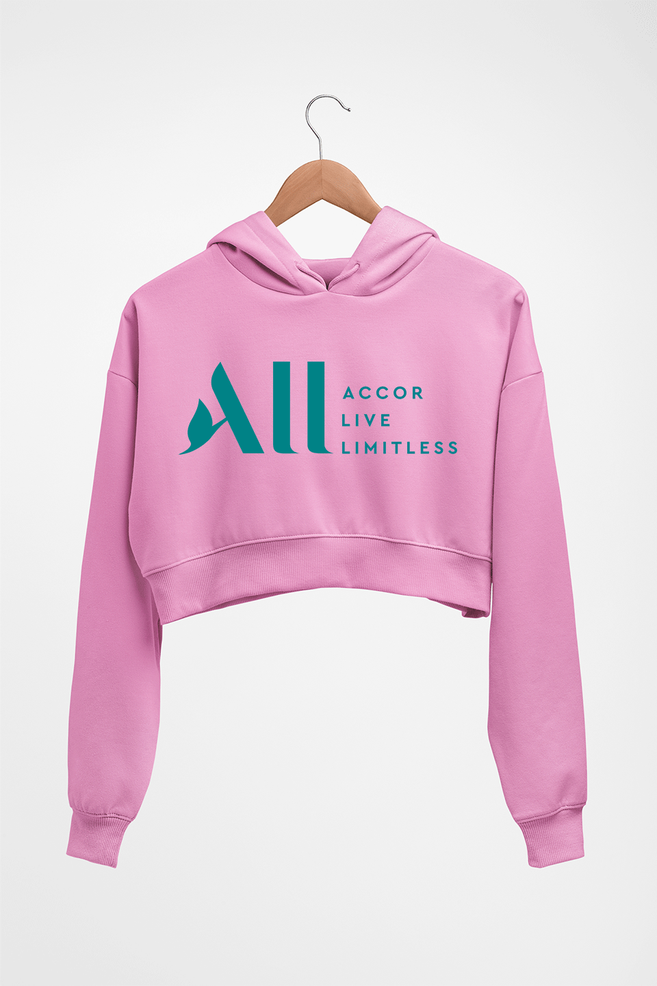 ACCOR LIVE LIMITLESS (ALL) Crop HOODIE FOR WOMEN-Light Baby Pink-Ektarfa.online