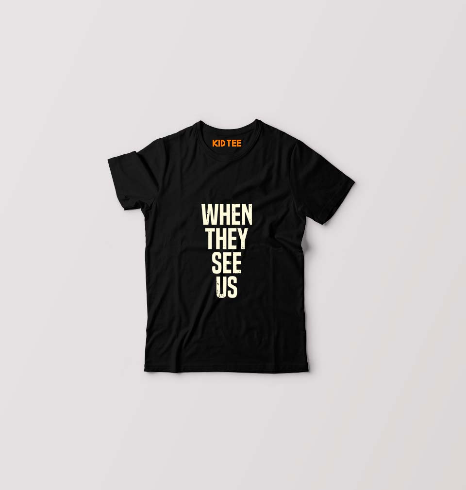 When They See Us Kids T-Shirt for Boy/Girl-Black-Ektarfa.online