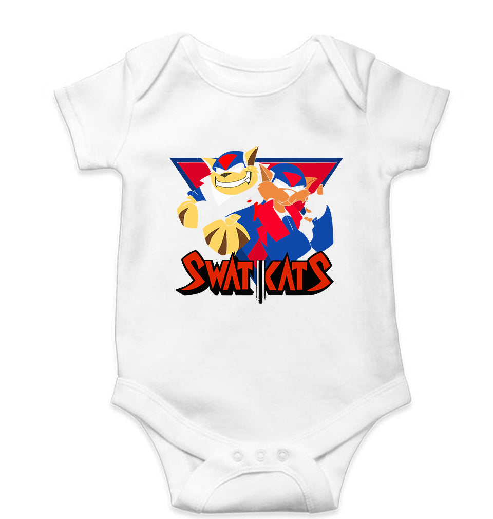 Swat Kats Kids Romper For Baby Boy/Girl-0-5 Months(18 Inches)-White-Ektarfa.online