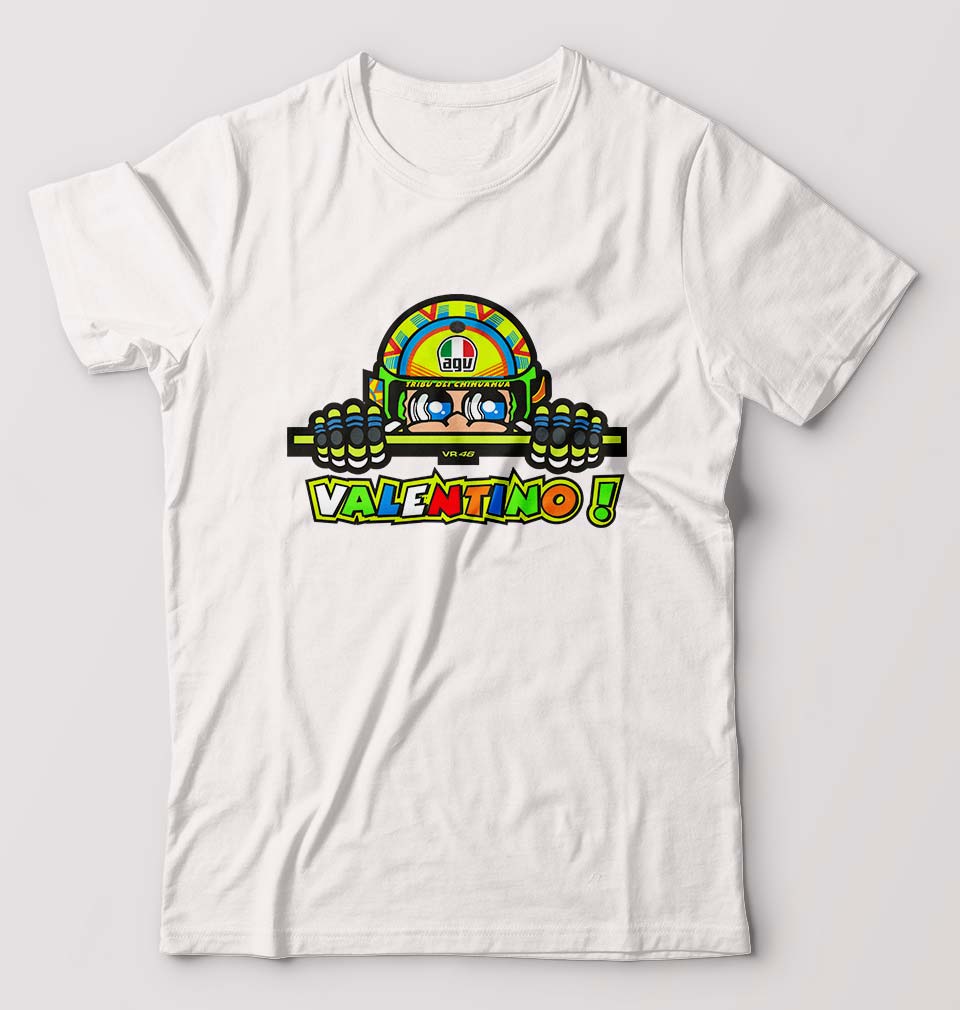 Valentino Rossi(VR 46) T-Shirt for Men-S(38 Inches)-White-Ektarfa.online
