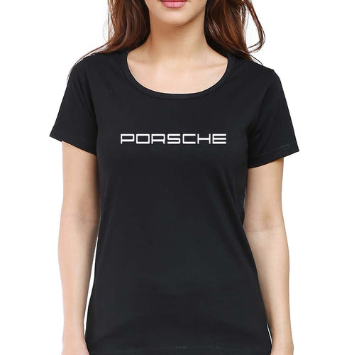 Porsche T-Shirt for Women-XS(32 Inches)-Black-Ektarfa.online