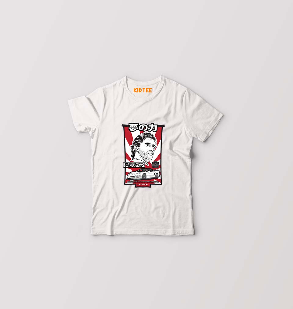 Ayrton Senna Kids T-Shirt for Boy/Girl-White-Ektarfa.online