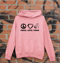 Load image into Gallery viewer, Peace Love Piano Unisex Hoodie for Men/Women-Light Pink-Ektarfa.online
