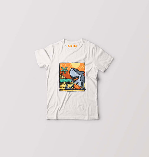 Shark Kids T-Shirt for Boy/Girl-White-Ektarfa.online