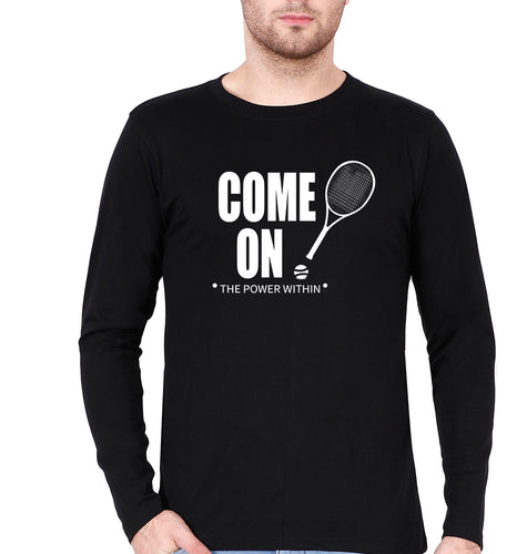 Tennis Full Sleeves T-Shirt for Men-Black-Ektarfa.online