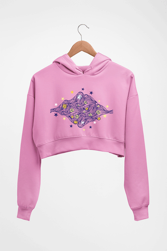 Vincent van Gogh Crop HOODIE FOR WOMEN-Light Baby Pink-Ektarfa.online