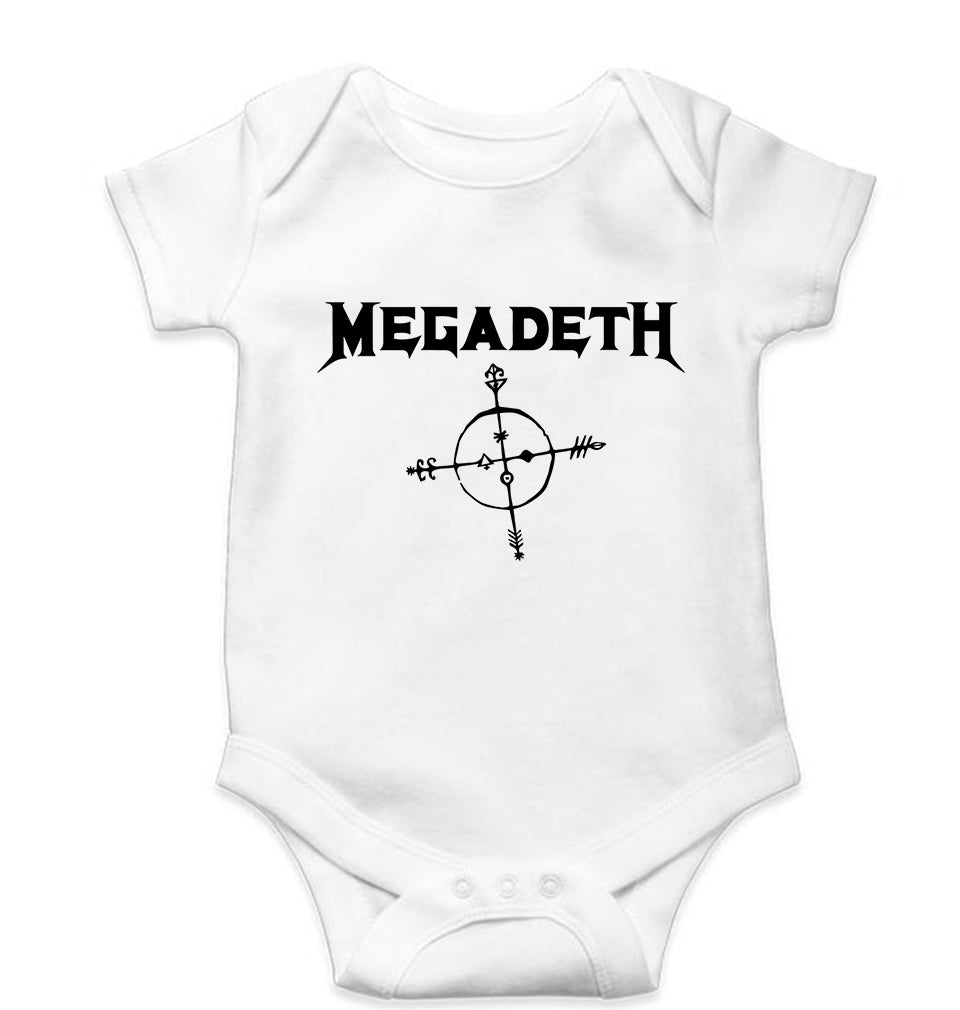 Megadeth Kids Romper For Baby Boy/Girl-0-5 Months(18 Inches)-White-Ektarfa.online
