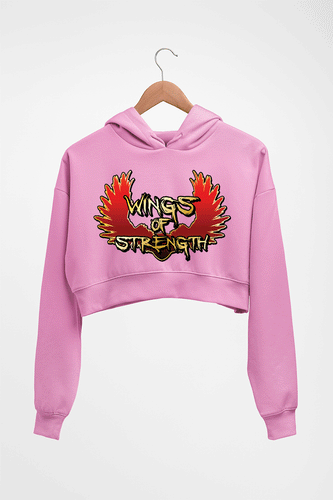 Wings of Strength Crop HOODIE FOR WOMEN-Light Baby Pink-Ektarfa.online