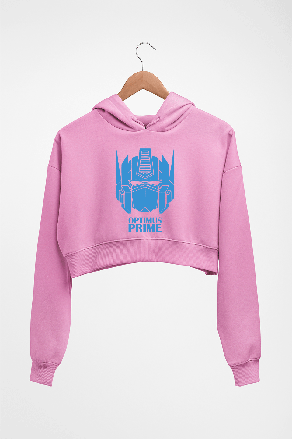Optimus Prime Crop HOODIE FOR WOMEN-Light Baby Pink-Ektarfa.online