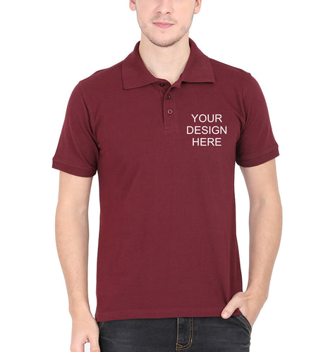 Customized-Custom-Personalized Polo T-Shirt for Men-S(38 Inches)-Maroon-Ektarfa.co.in