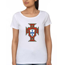 Load image into Gallery viewer, Portugal Football T-Shirt for Women-XS(32 Inches)-White-Ektarfa.online
