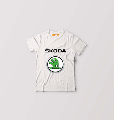 Skoda Kids T-Shirt for Boy/Girl-White-Ektarfa.online