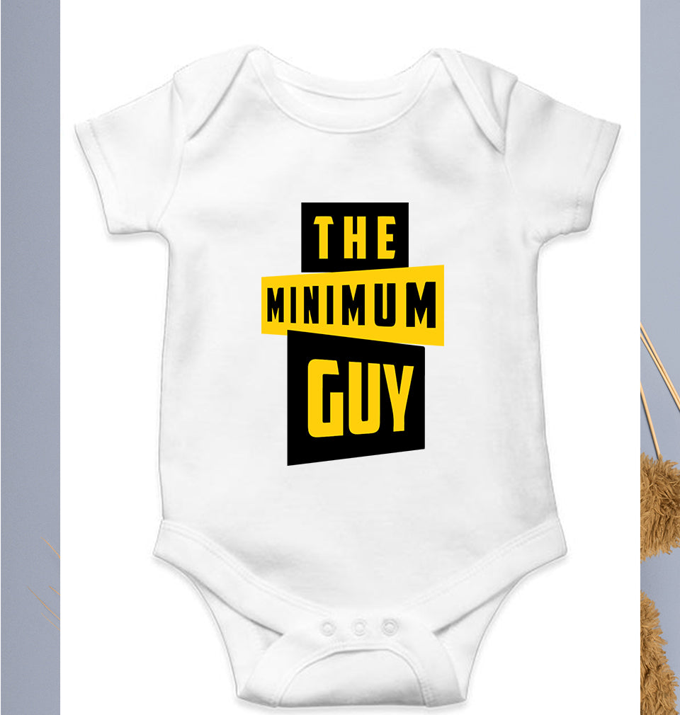 Minimum Guy Family Man Kids Romper For Baby Boy/Girl-0-5 Months(18 Inches)-White-Ektarfa.online