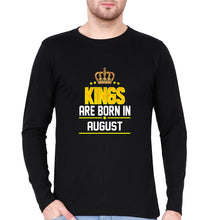 Load image into Gallery viewer, Kings Are Born In August Full Sleeves T-Shirt for Men-Black-Ektarfa.online
