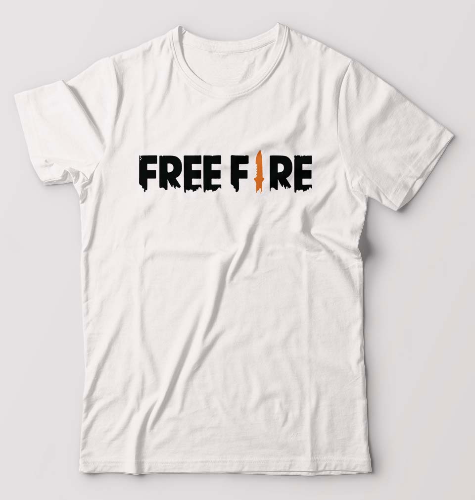 Free Fire T-Shirt for Men-S(38 Inches)-White-Ektarfa.online