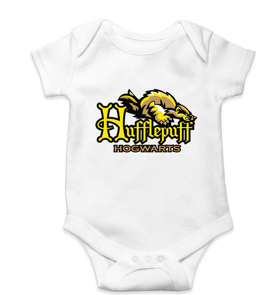 Hufflepuff Harry Potter Kids Romper For Baby Boy/Girl-0-5 Months(18 Inches)-White-Ektarfa.online